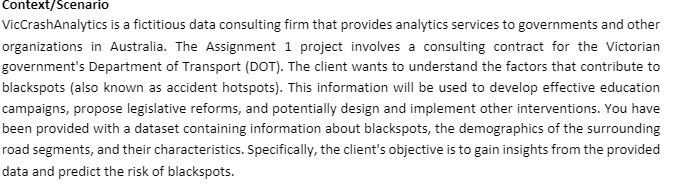 Context/ Scenario VicCrashAnalytics is a