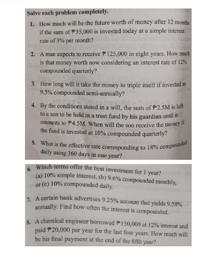 Solve each problem completely. 1. How much will