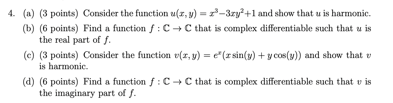 4. (a) (3 points) Consider the function u(m, y) =