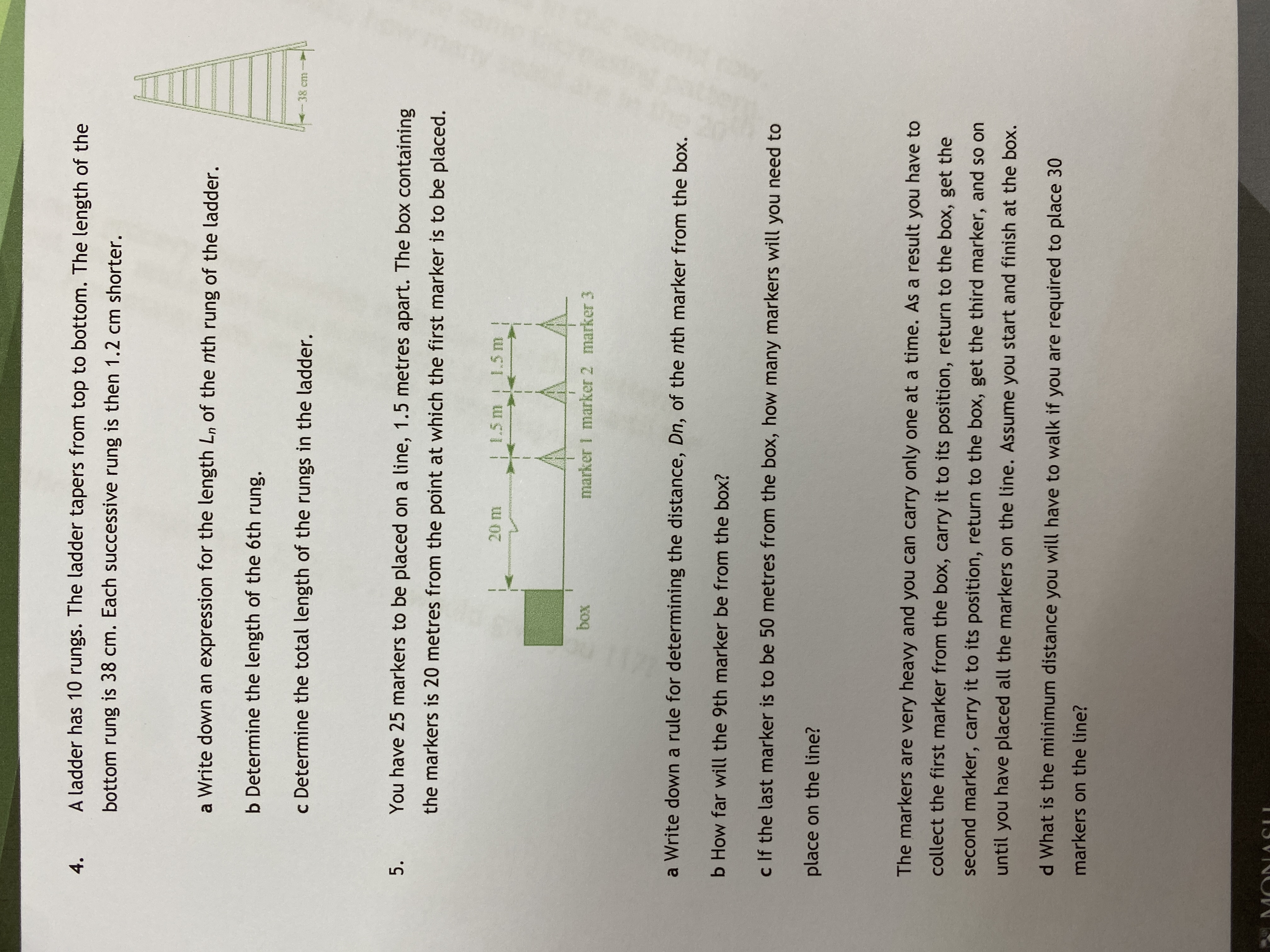 Application of Arithmetic Sequences \f\f