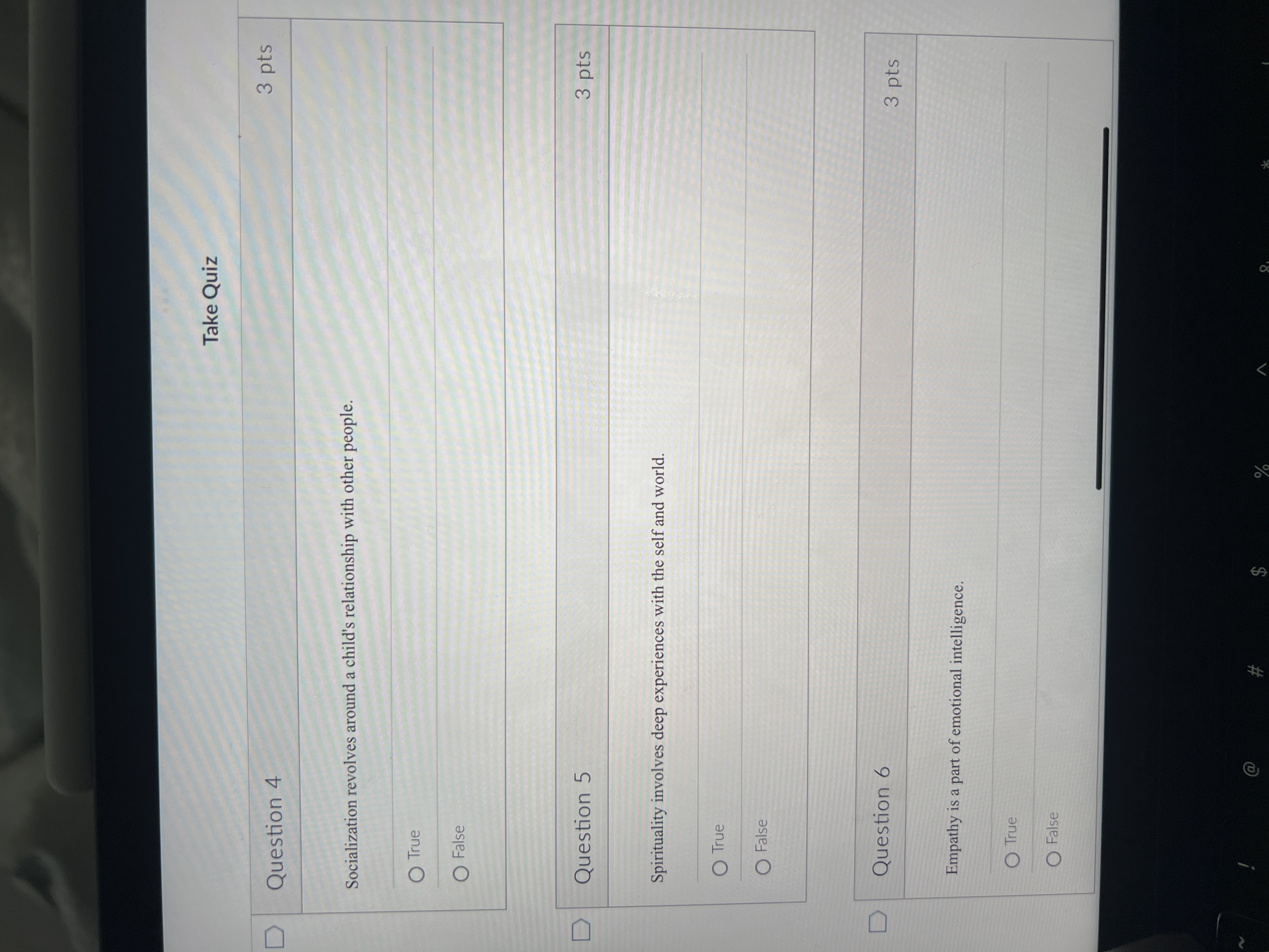 Take Quiz D Question 1 3 pts Low self-image is