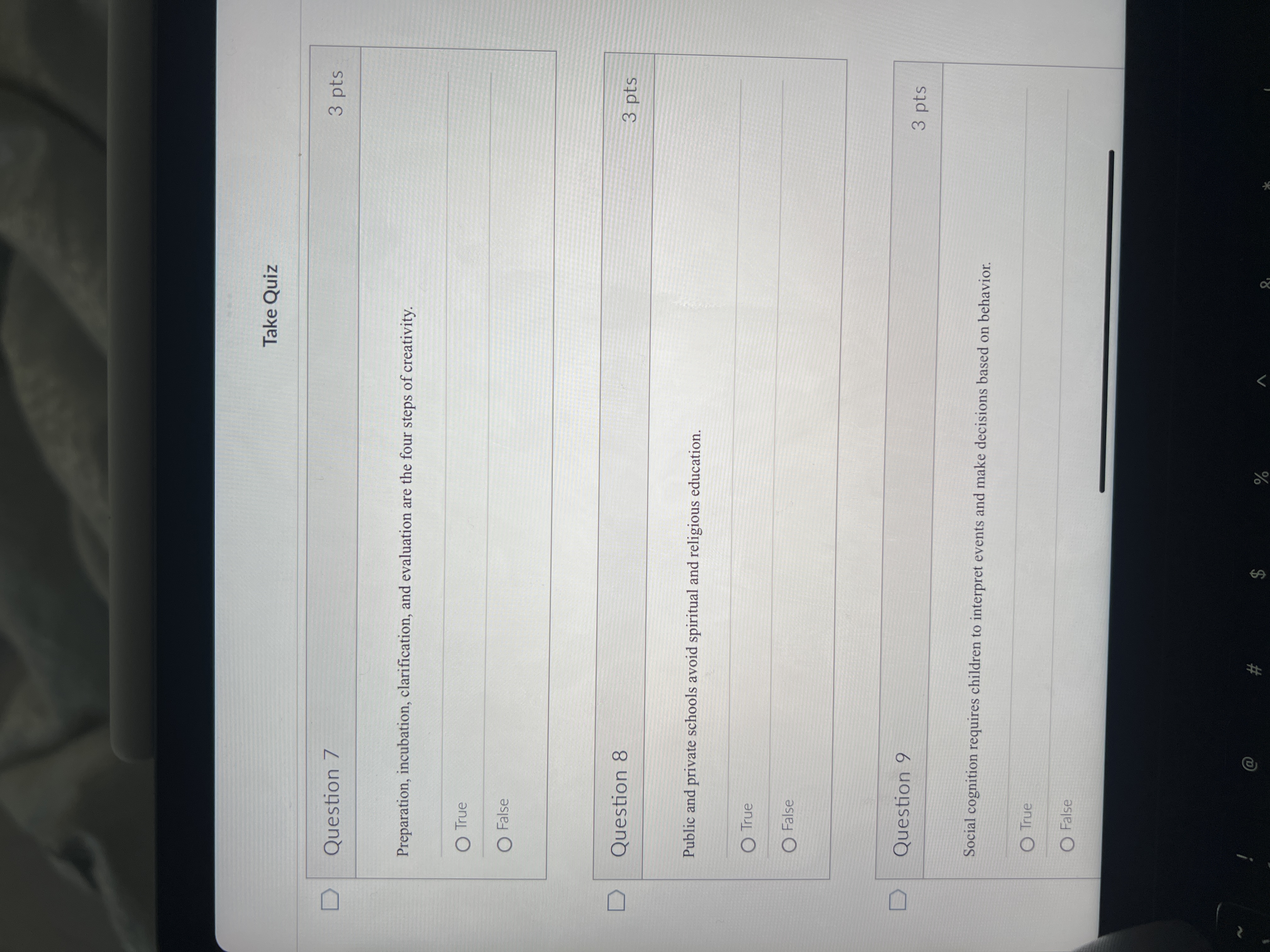 Take Quiz D Question 1 3 pts Low self-image is