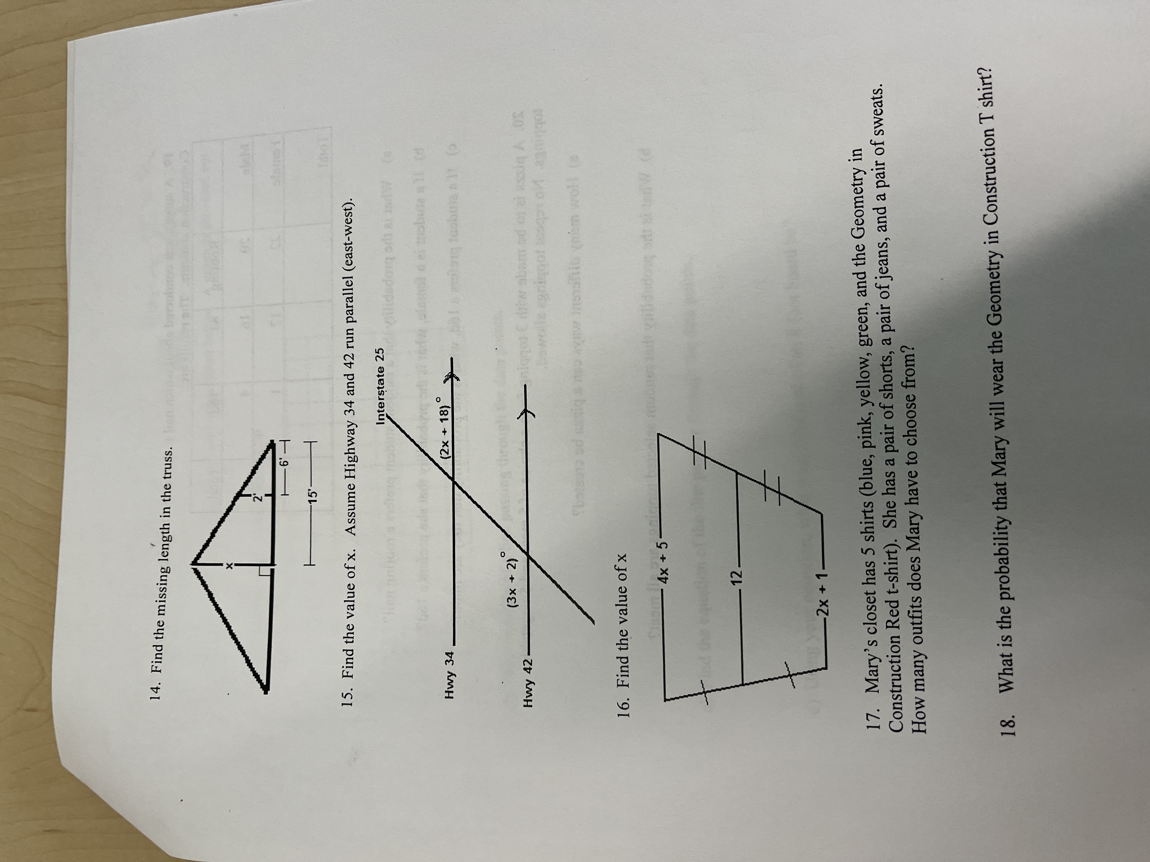 Geometry stuff 14. Find the missing length in the