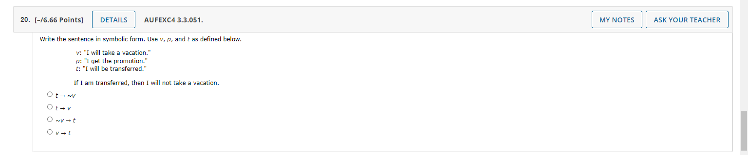 20. [-/6.66 Points] DETAILS AUFEXC4 3.3.051. MY