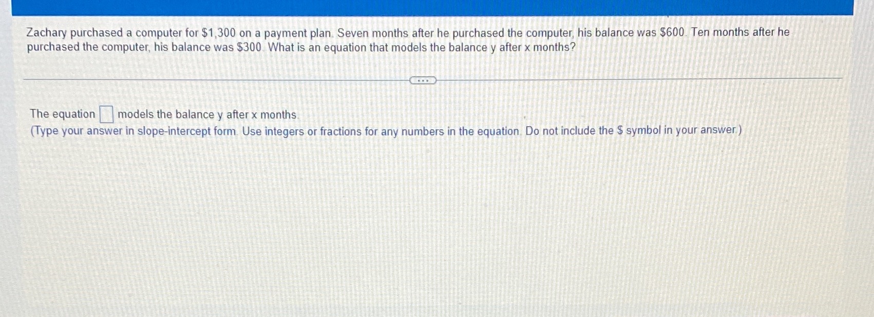 Zachary purchased a computer for $1,300 on a