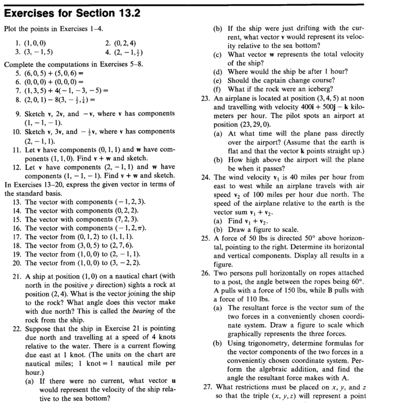 Exercises for Sectlon 13.2 Plot the points in