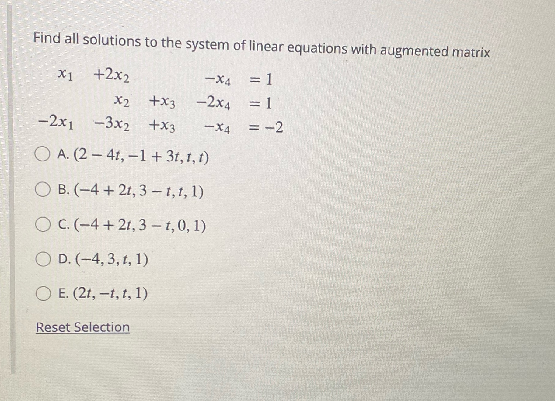 Find all solutions to the system of linear