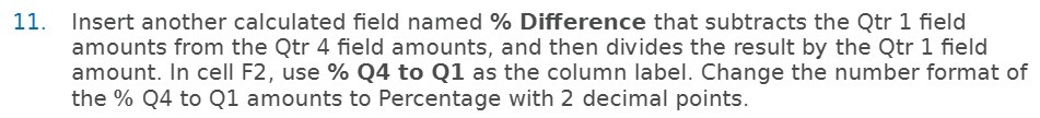 11. Insert another calculated field named %