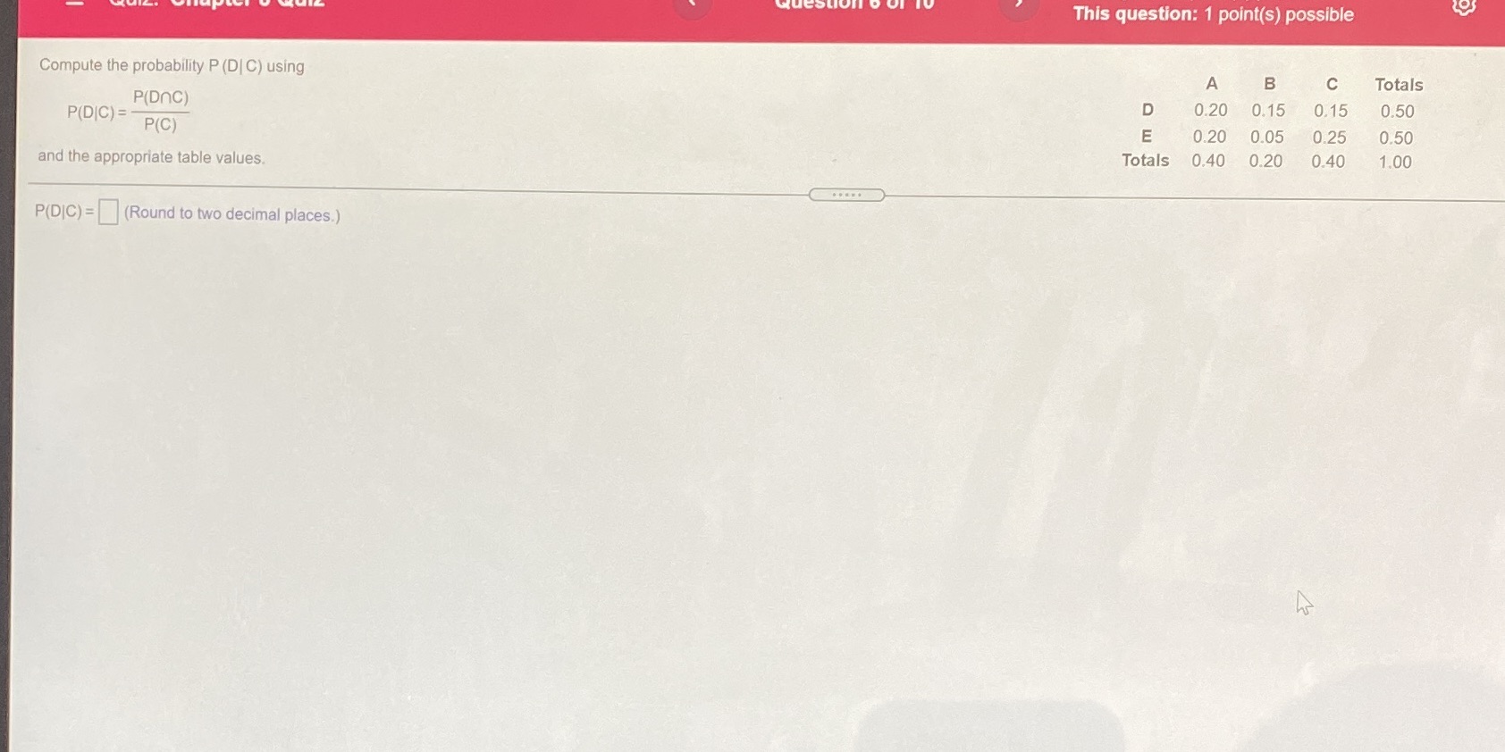 This question: 1 point(s) possible Compute the