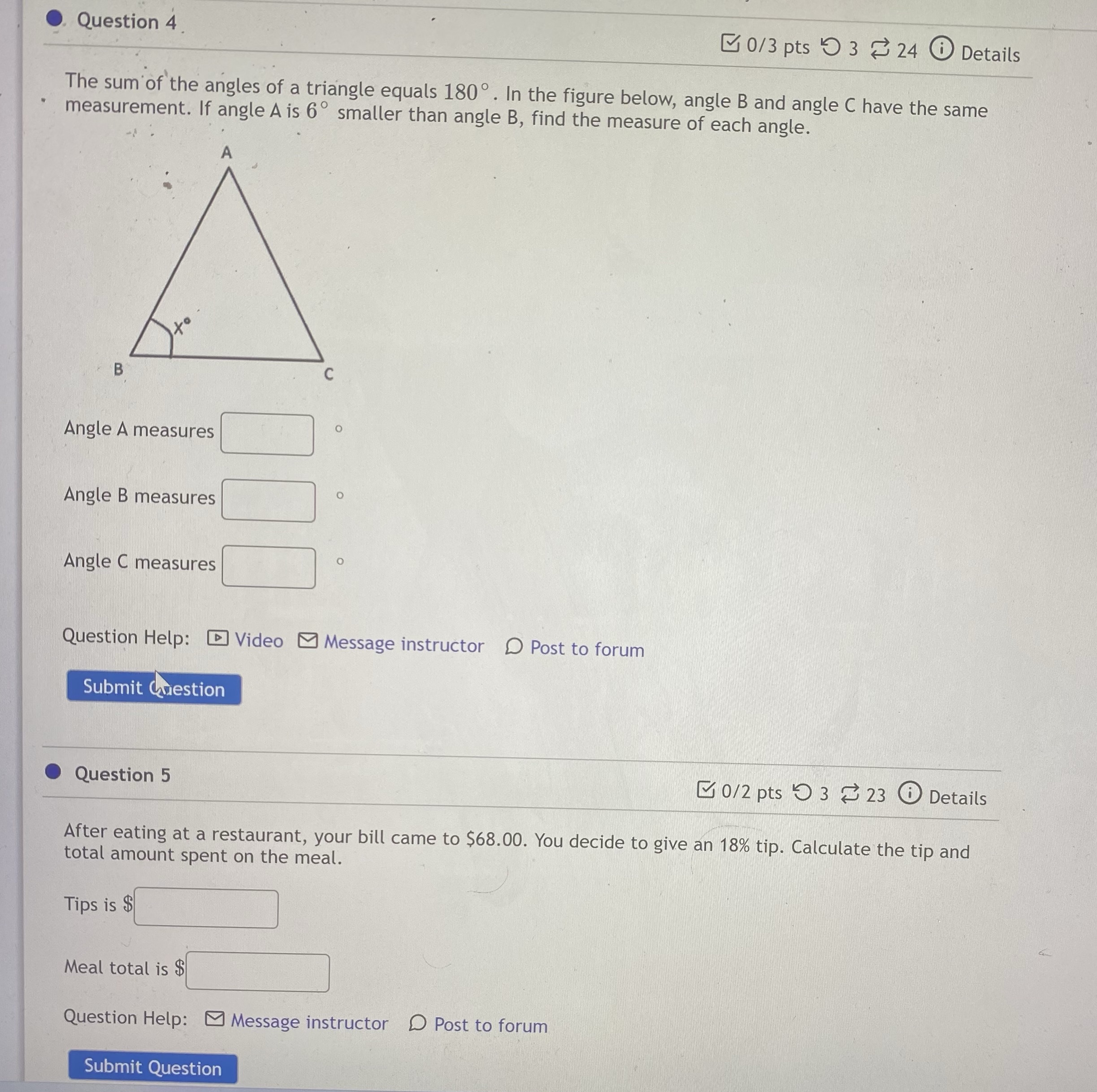 O. Question 4 _0/3 pts 9 3 24 @ Details The sum