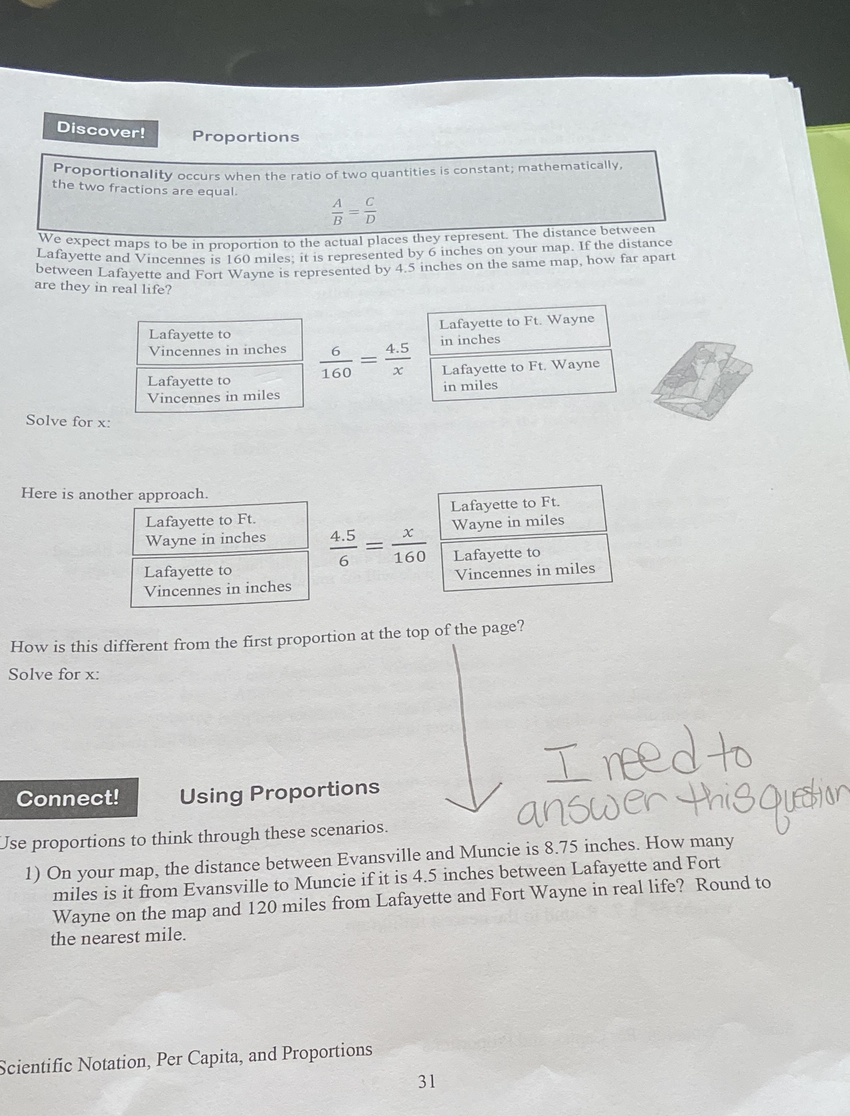 Discover! Proportions Proportionality occurs when