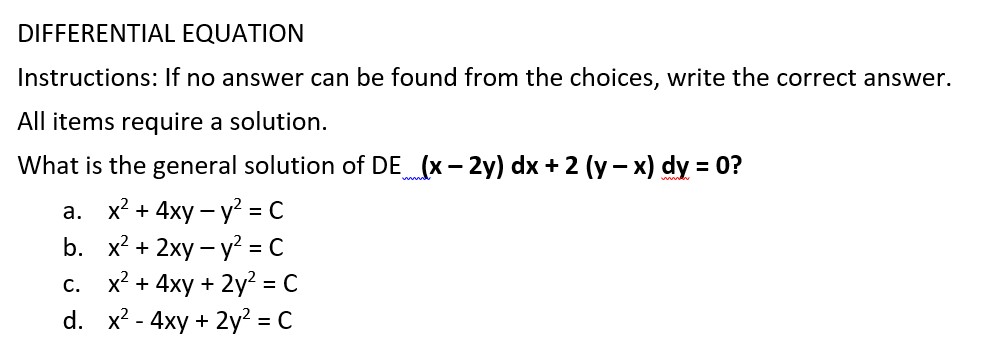 differential equations DIFFERENTIAL EQUATION