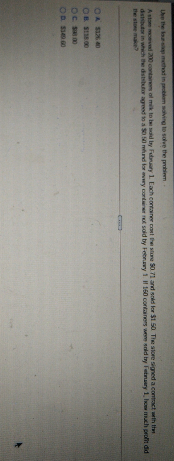 please help Use the four-step method in problem