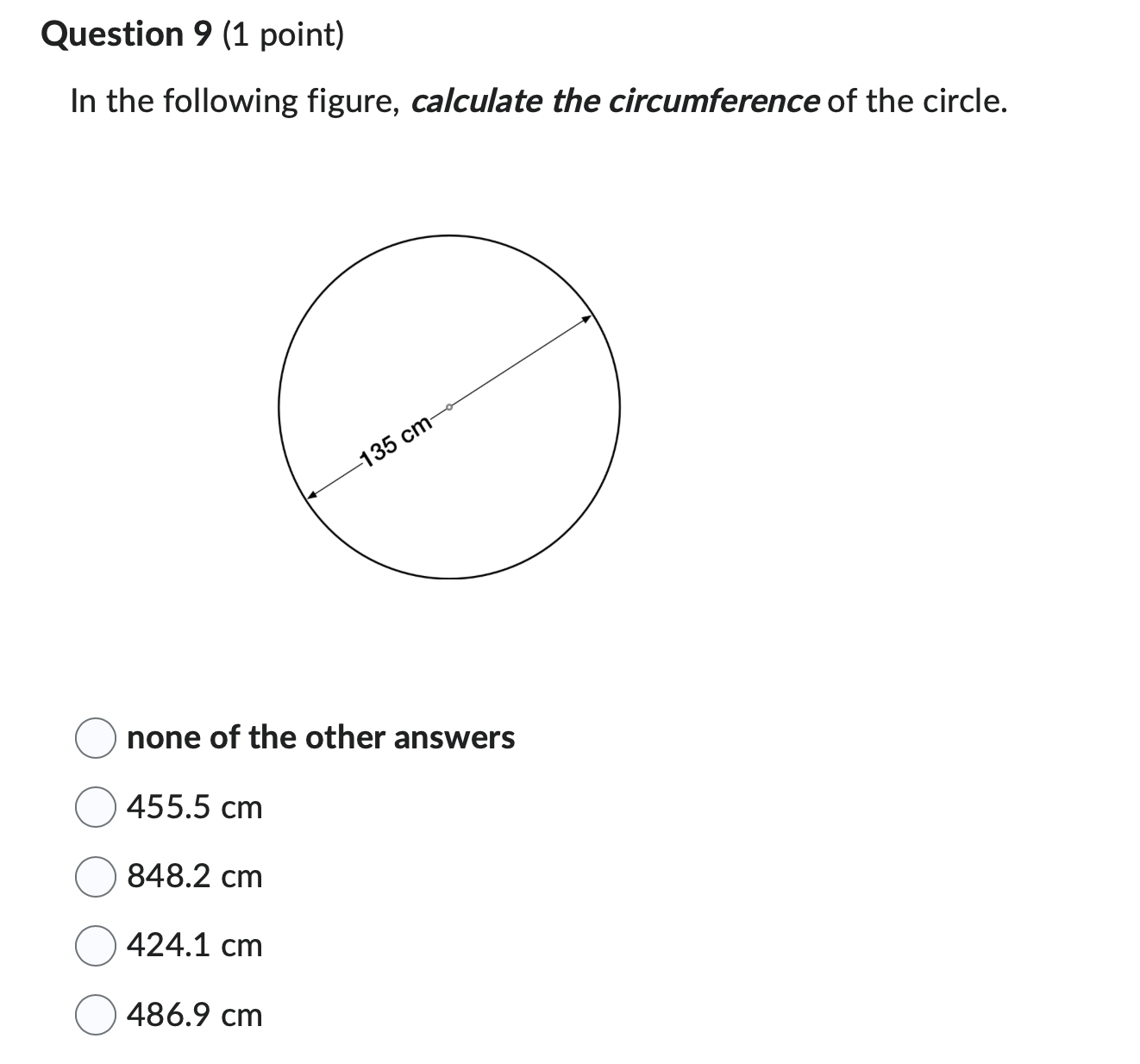 Question 9 (1 point) In the following figure,