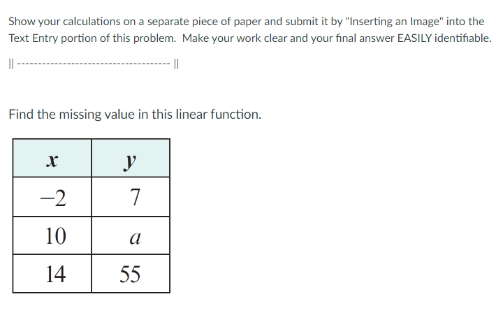 Show your calculations on a separate piece of