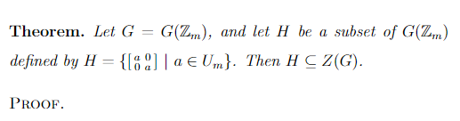 Theorem. Let G = G(Z,,), and let H be a subset of