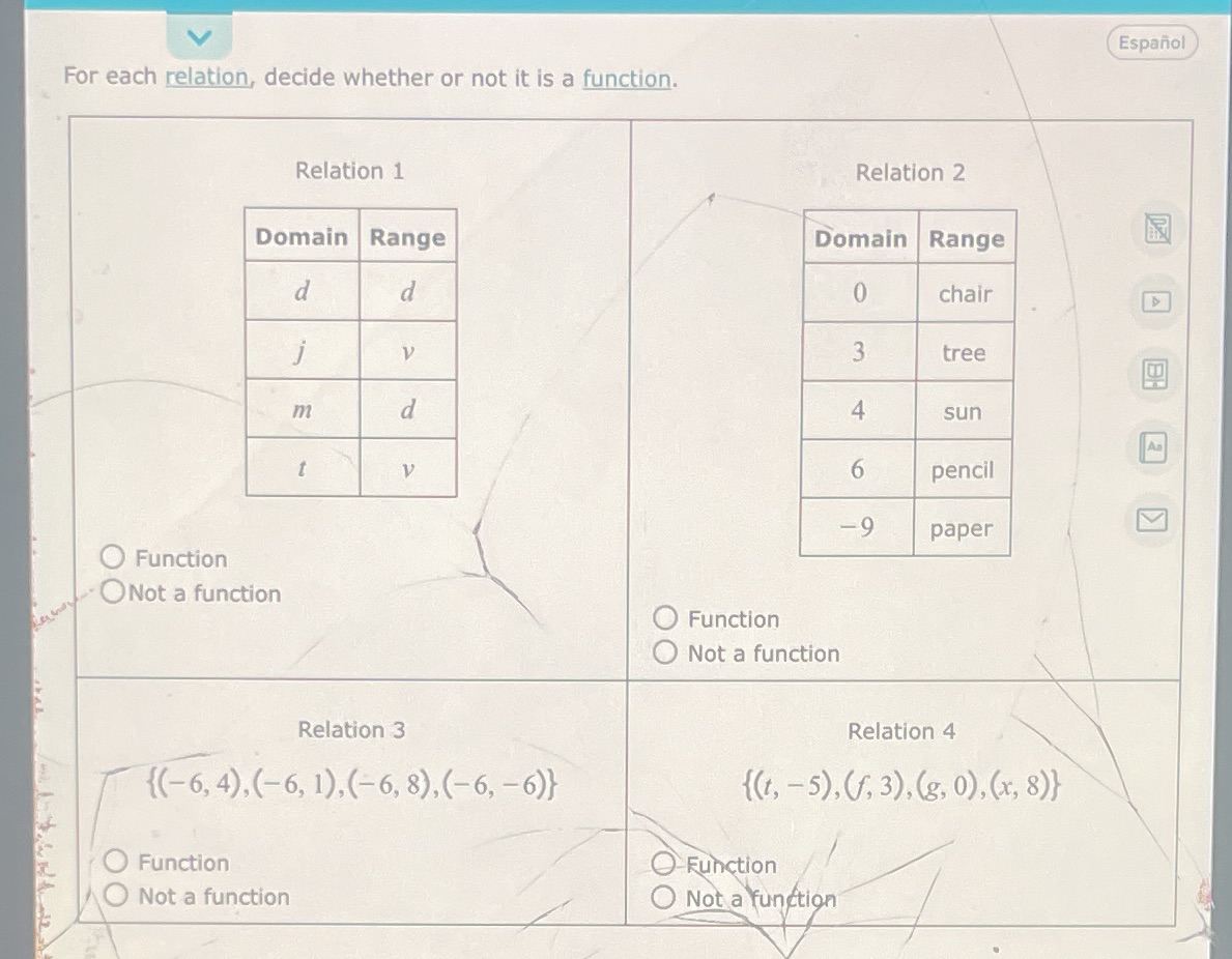 E 4i: ' For each [Elias-lion, decide whether