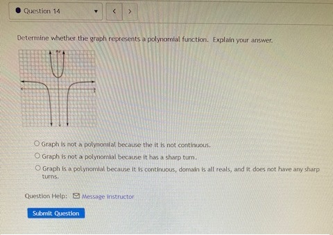 Question 14 Determine whether the graph
