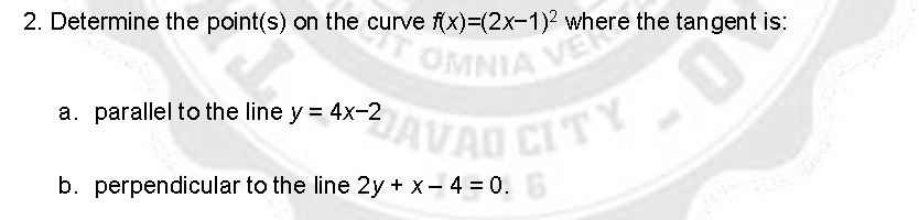 2. Determine the point(s) on the curve