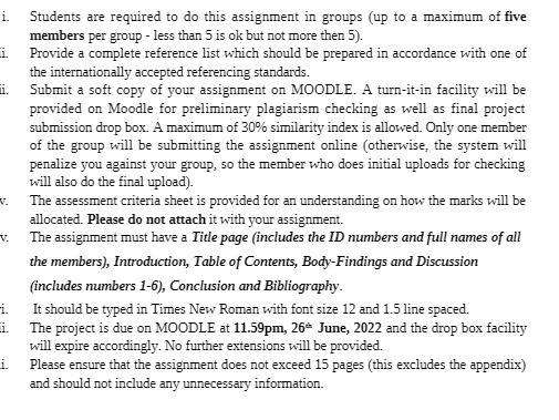 Students are required to do this assignment in