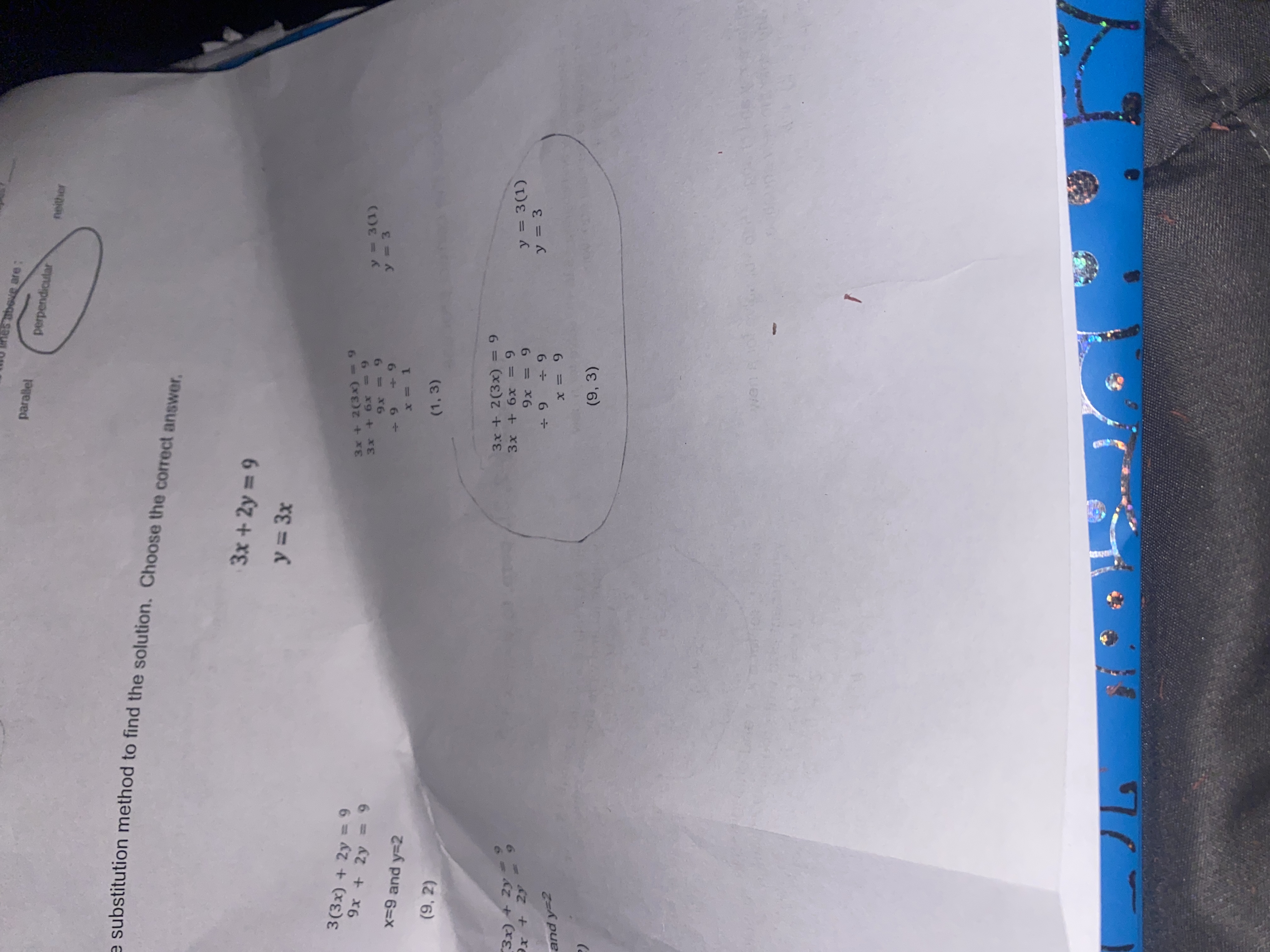 nes'above are : parallel perpendicular