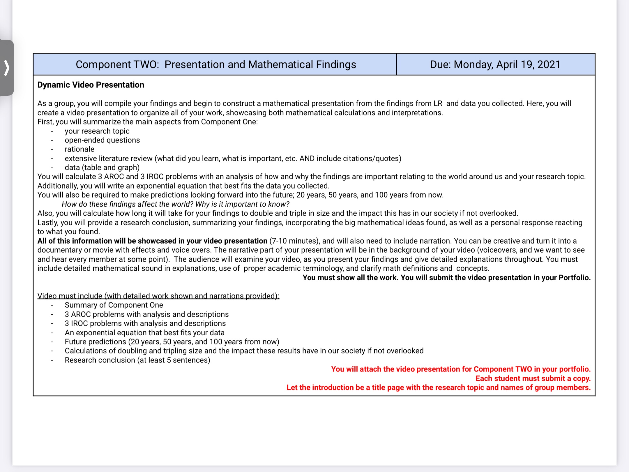 I need help with creating 3 instantaneous rate of