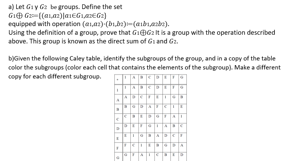 HI IT IS ABOUT ABSTRACT ALGEBRA a} Let 61 v 62 be