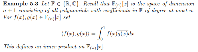 Example 5.3 Let FE {R, C}. Recall that F(n) [x]