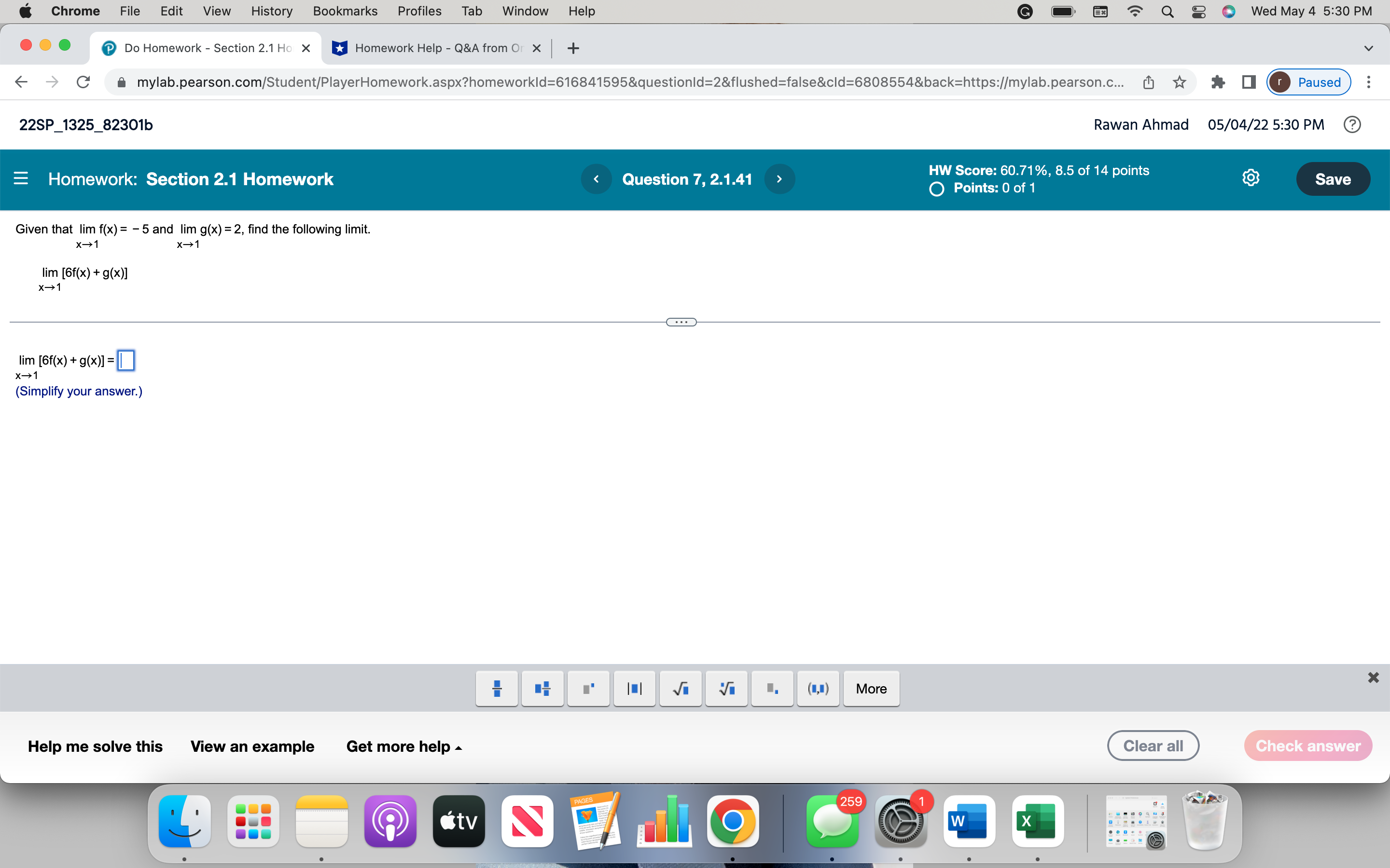 Homework 1 Q7 Chrome File Edit View History