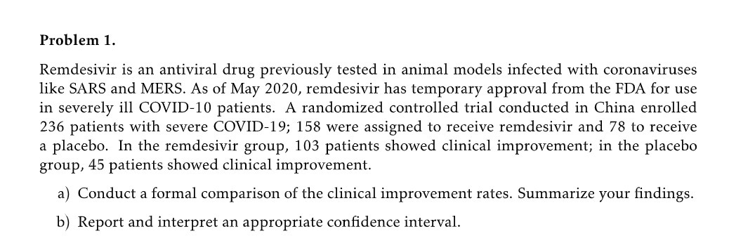 Problem 1. Remdesivir is an antiviral drug