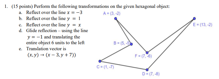 1. (15 points) Perform the following