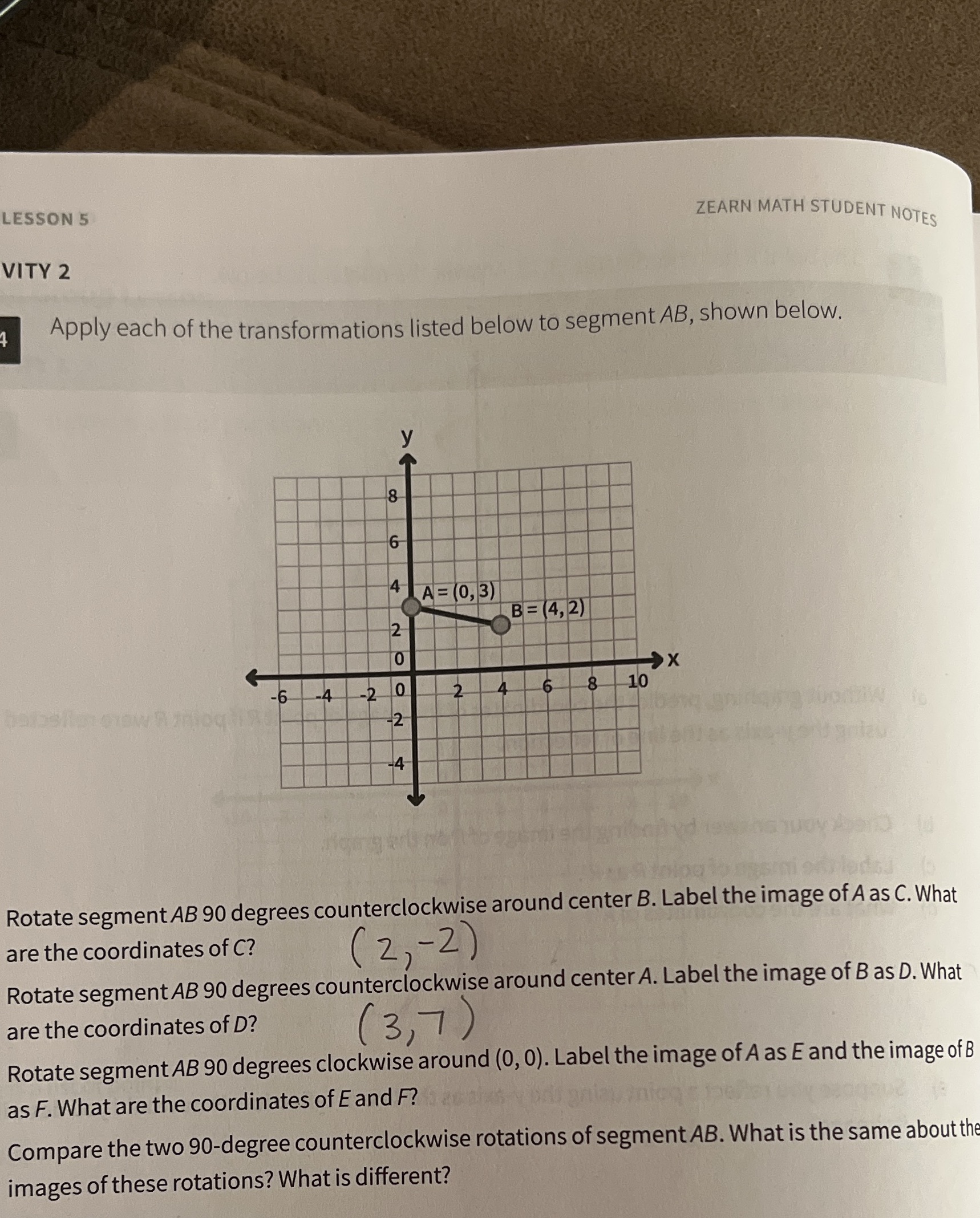 LESSON 5 ZEARN MATH STUDENT NOTES VITY 2 Apply