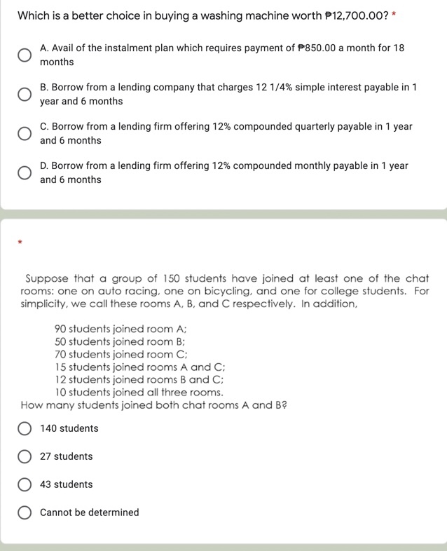 INSTRUCTION: MULTIPLE CHOICE. CHOOSE THE CORRECT