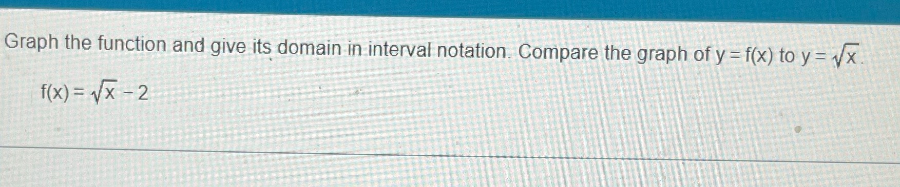 Graph the function and give its domain in