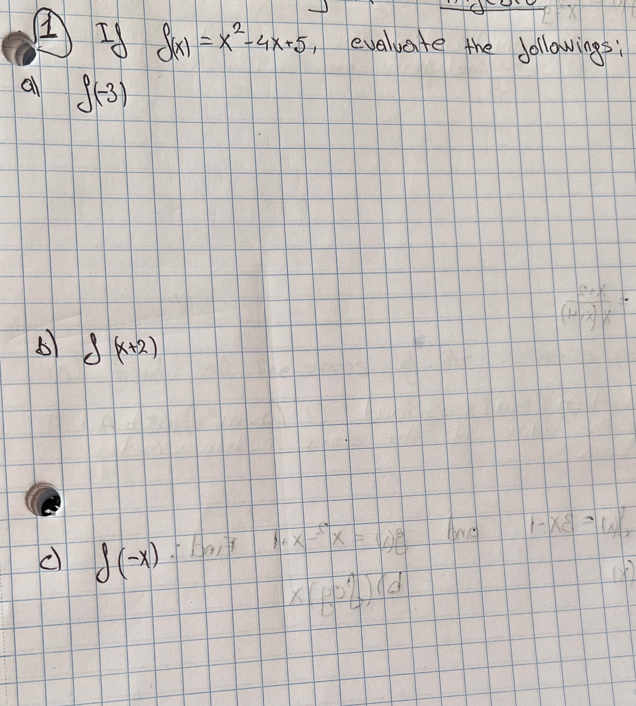 If x1 = x - 4x+5, evaluate the followings; a 51 9