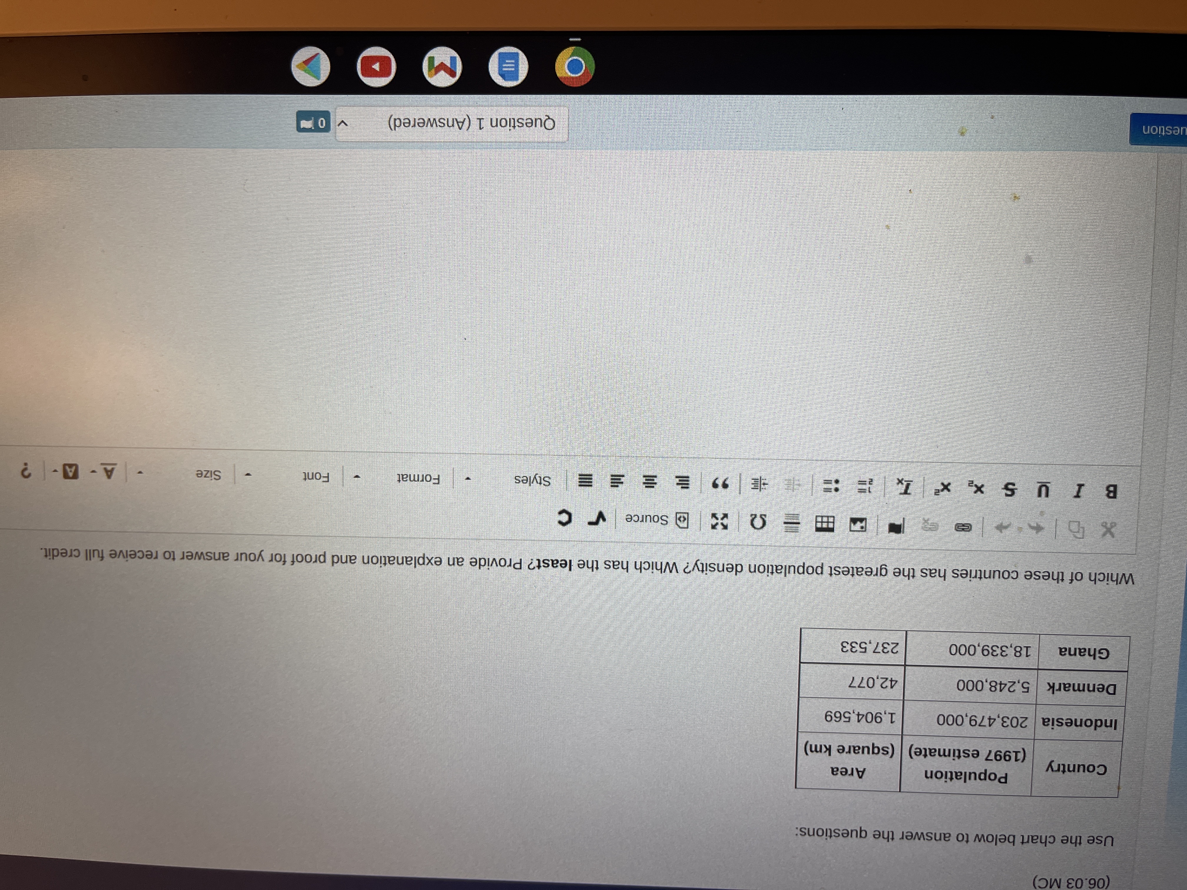 (06.03 MC) Use the chart below to answer the