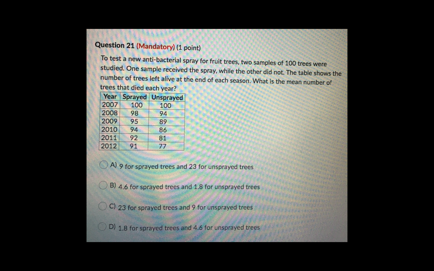 Answer the MCQ and matching questions below