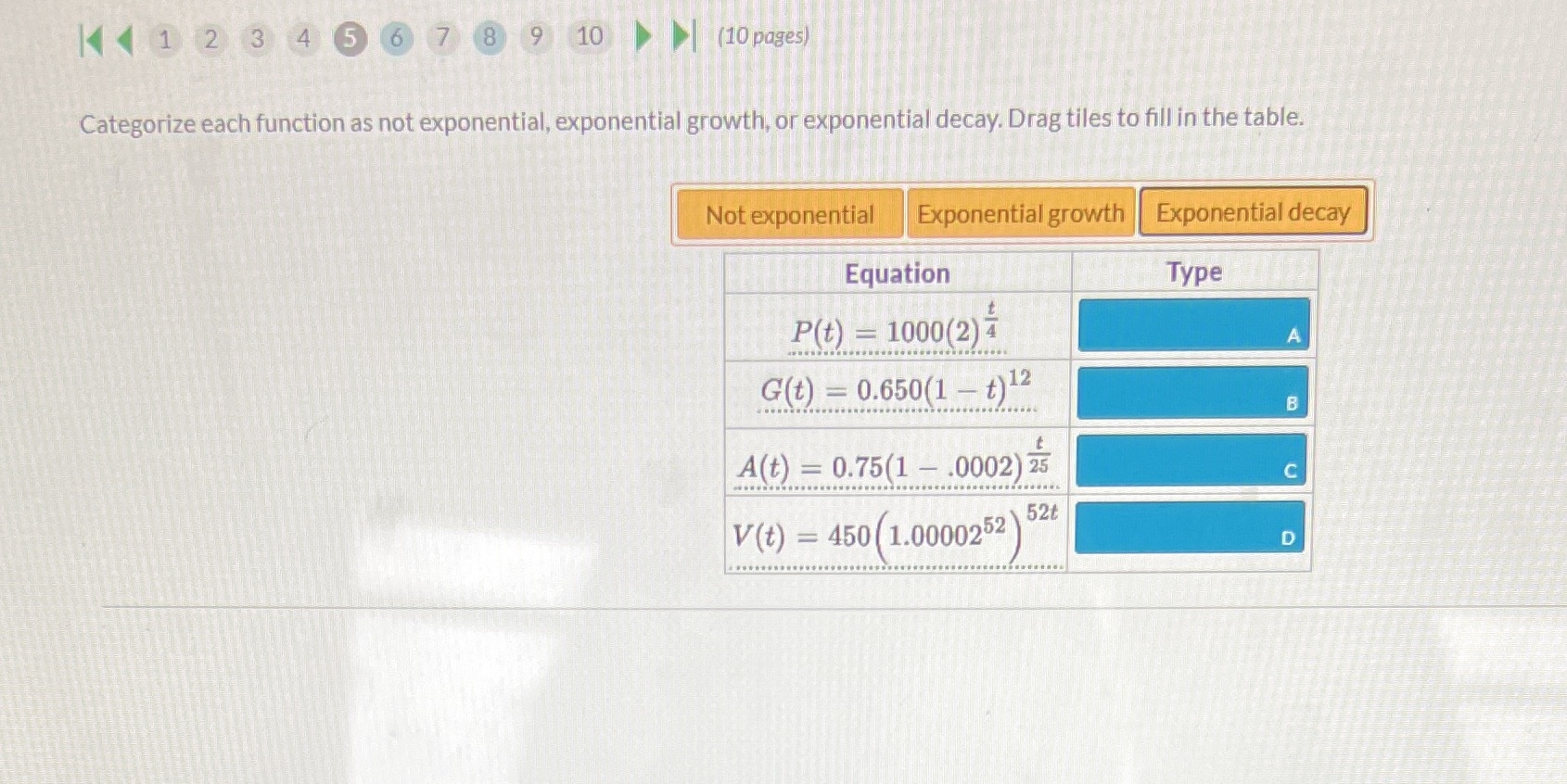 12 3 4 5 6 7 8 9 10 (10 pages) Categorize each