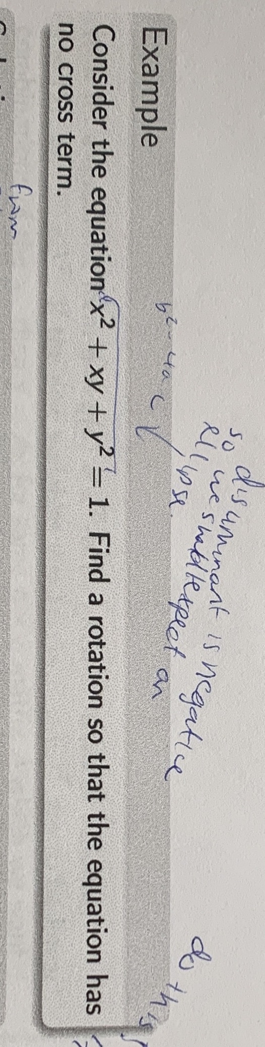 do this disummant is negative so we shalllexplet