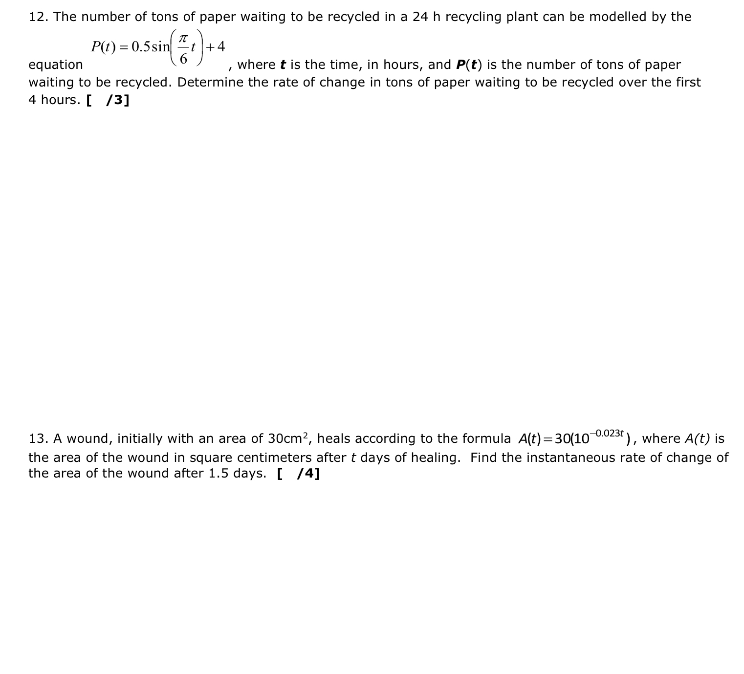 12. The number of tons of paper waiting to be