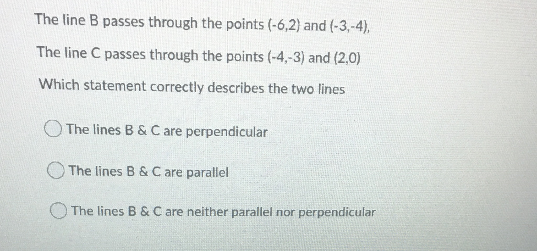Expression is down below. The line B passes