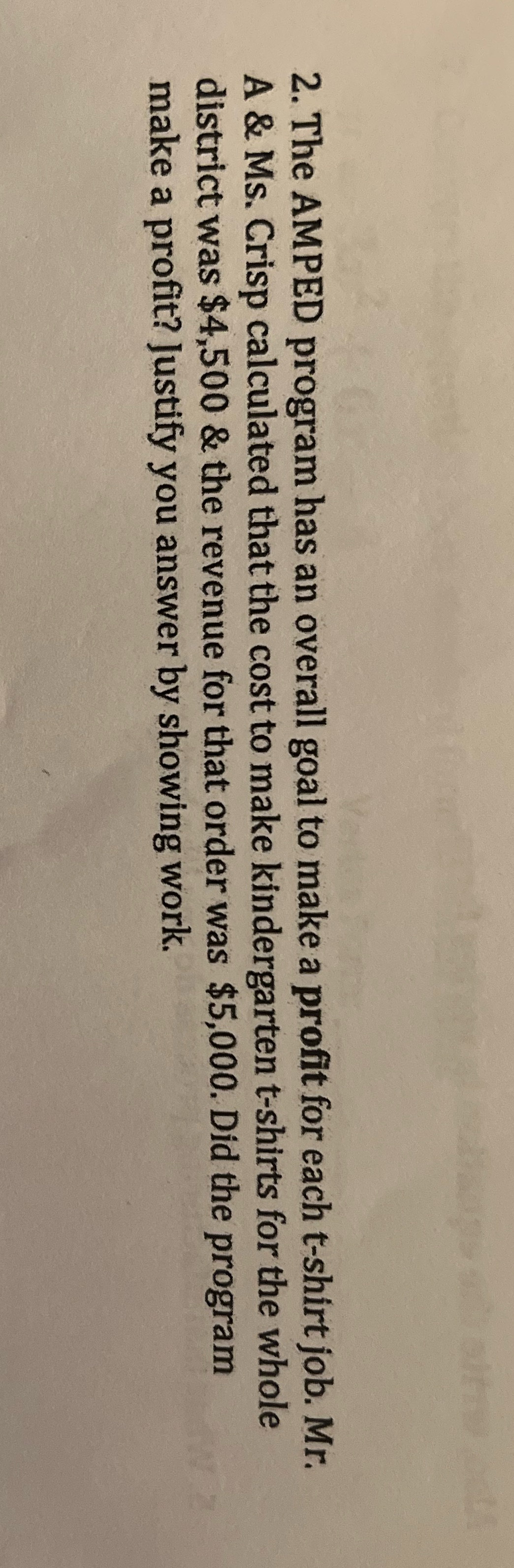 2. The AMPED program has an overall goal to make