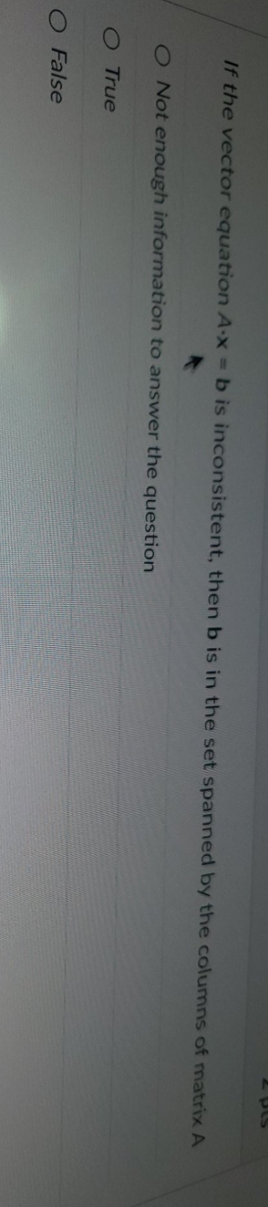 thanks for the help If the vector equation A.x =