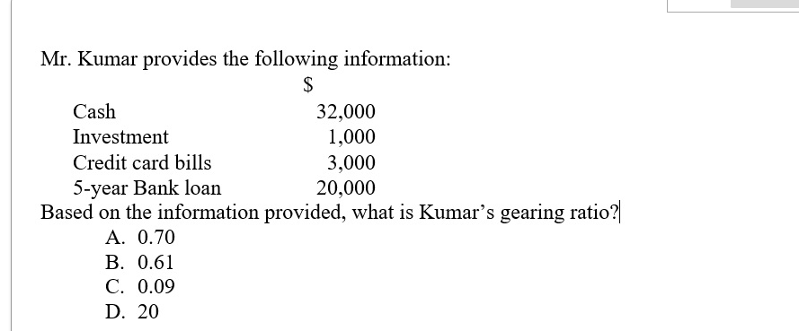 1. A firm has determined its cost of each source