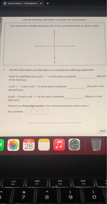 The the following information to answer the next