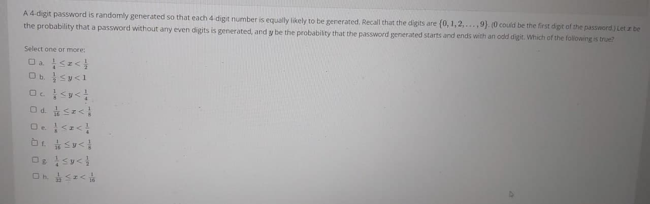 A 4-digit password is randomly generated so that