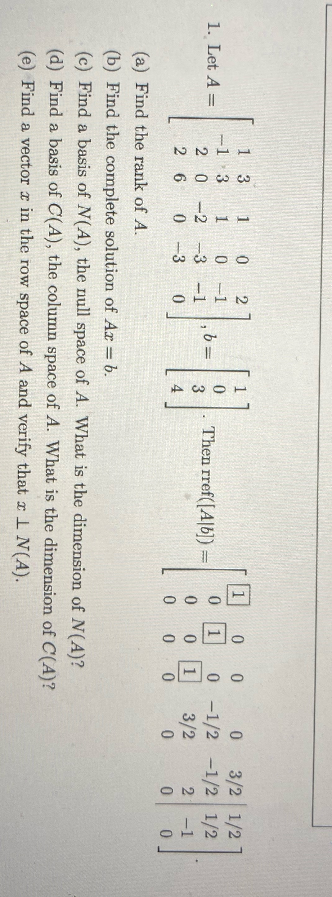 Please solve a-e and please explain -1 O 3/2 1/2