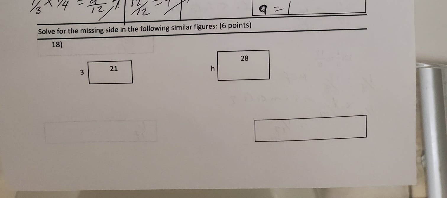 13 X 14 2 Solve for the missing side in the