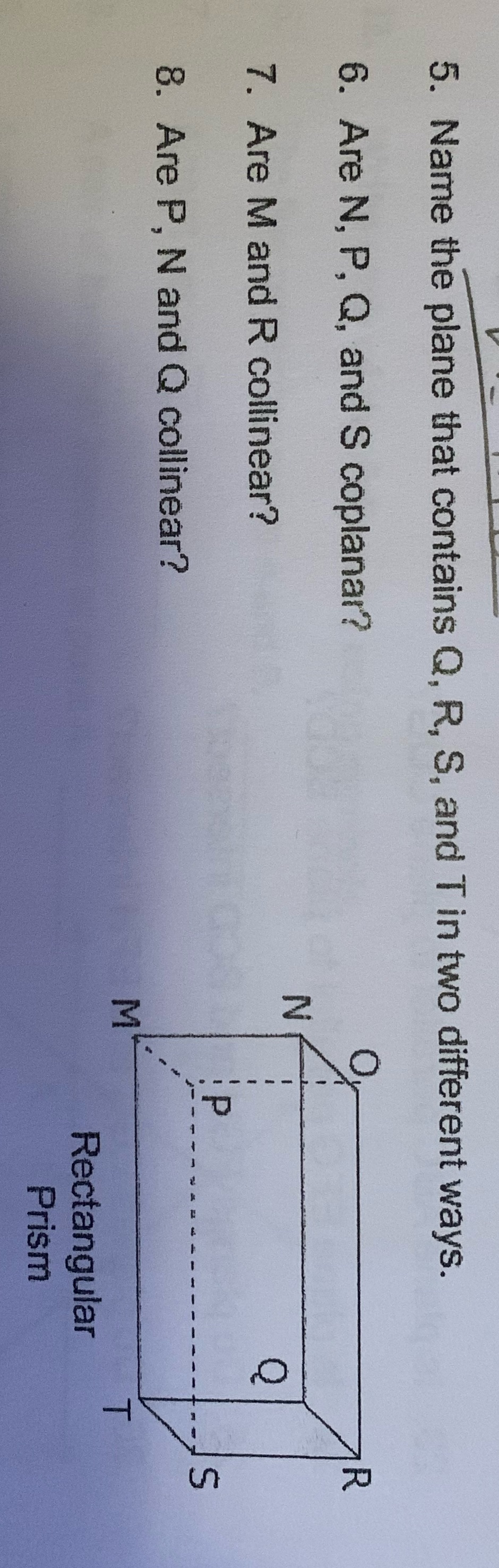 Can i get the answer for each question please 5.