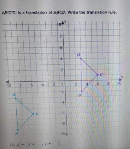 AB'C'D is a translation of ABCD. write the
